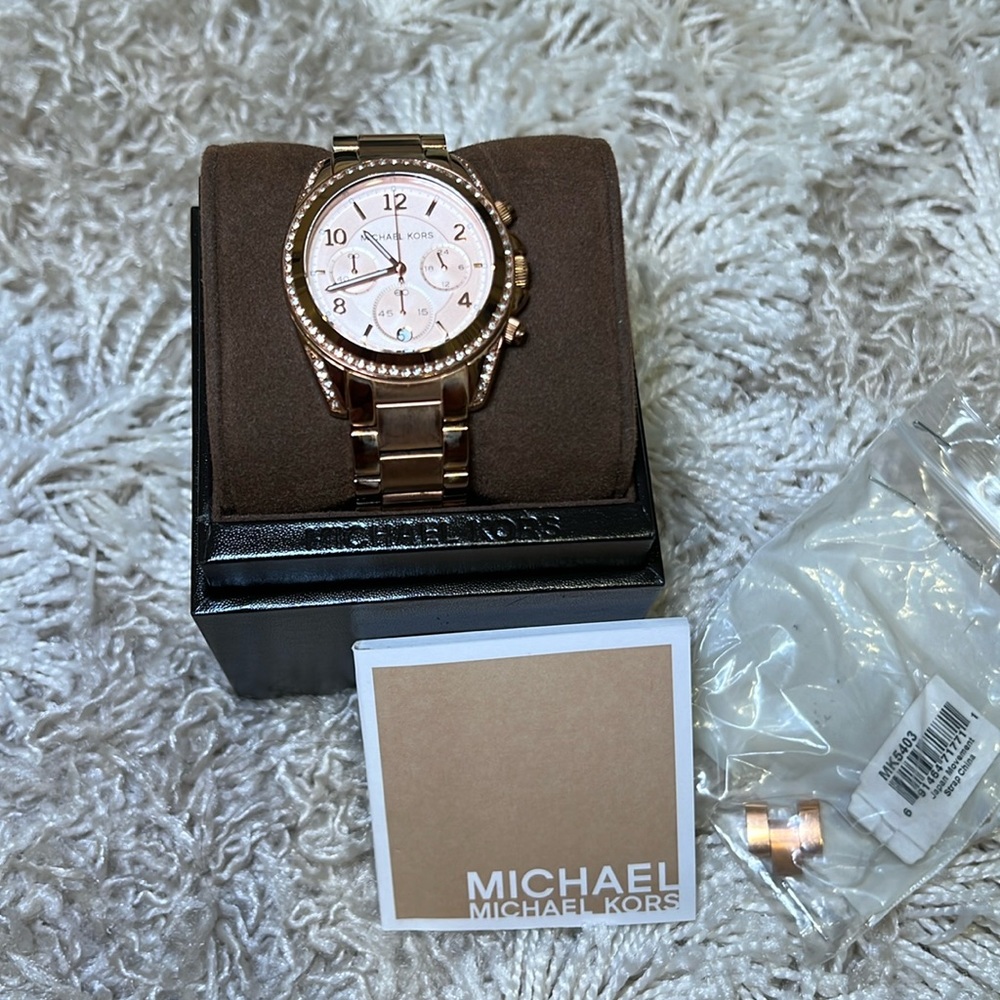 Michael Kors Blair Chronograph Rose Dial Watch